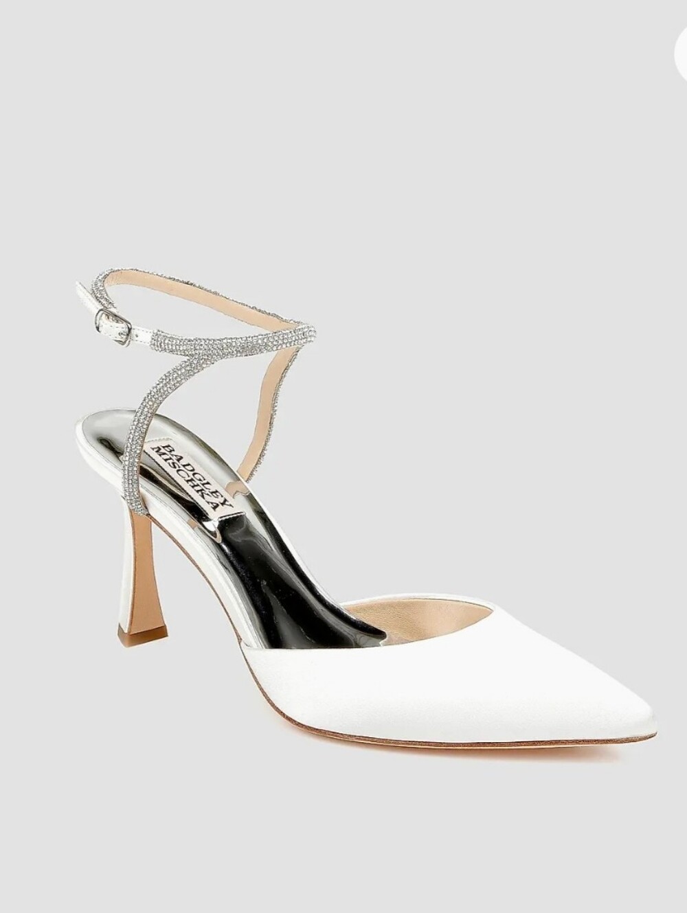 Badgley Mischka Kamilah Embellished Satin Pointed-Toe Pump Size 6.5